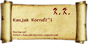 Kasjak Kornél névjegykártya
